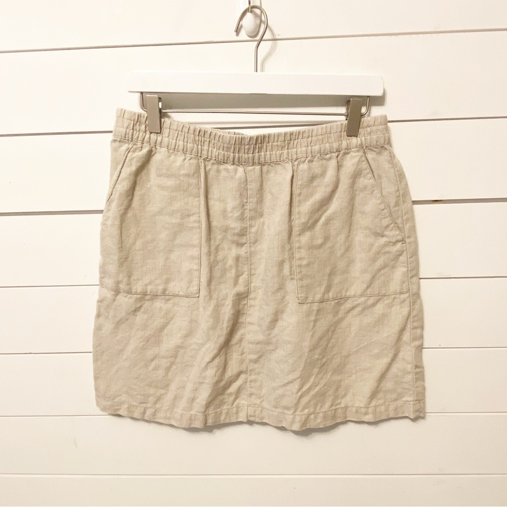 Granet Hill | Elastic Waist Linen Mini Skirt Size 10